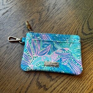 Lilly Pulitzer Vibrant Blue and Pink Tropical Pouch
